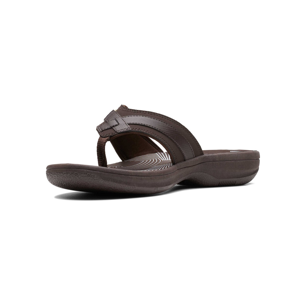 Clarks Women's Breeze Sea Flip-Flop  Brown Synthetic/Brown Sole  11