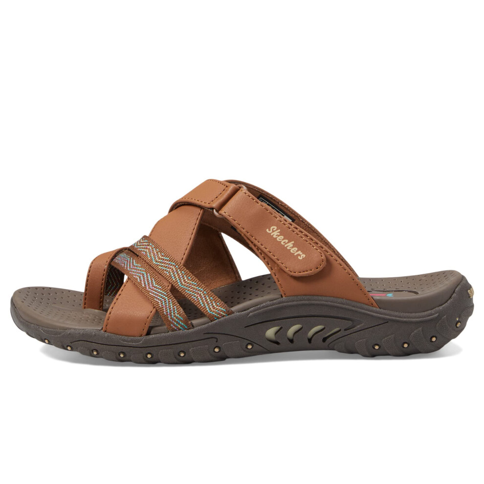 Skechers Women's Reggae-Sunday Stroll Flip-Flop  Brown  8.5