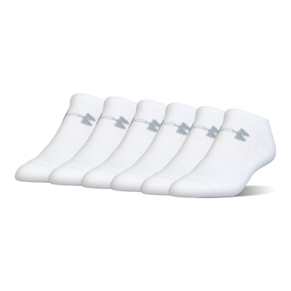 Under Armour Unisex-Adult Cotton No Show Socks  Multipairs  White/Gray