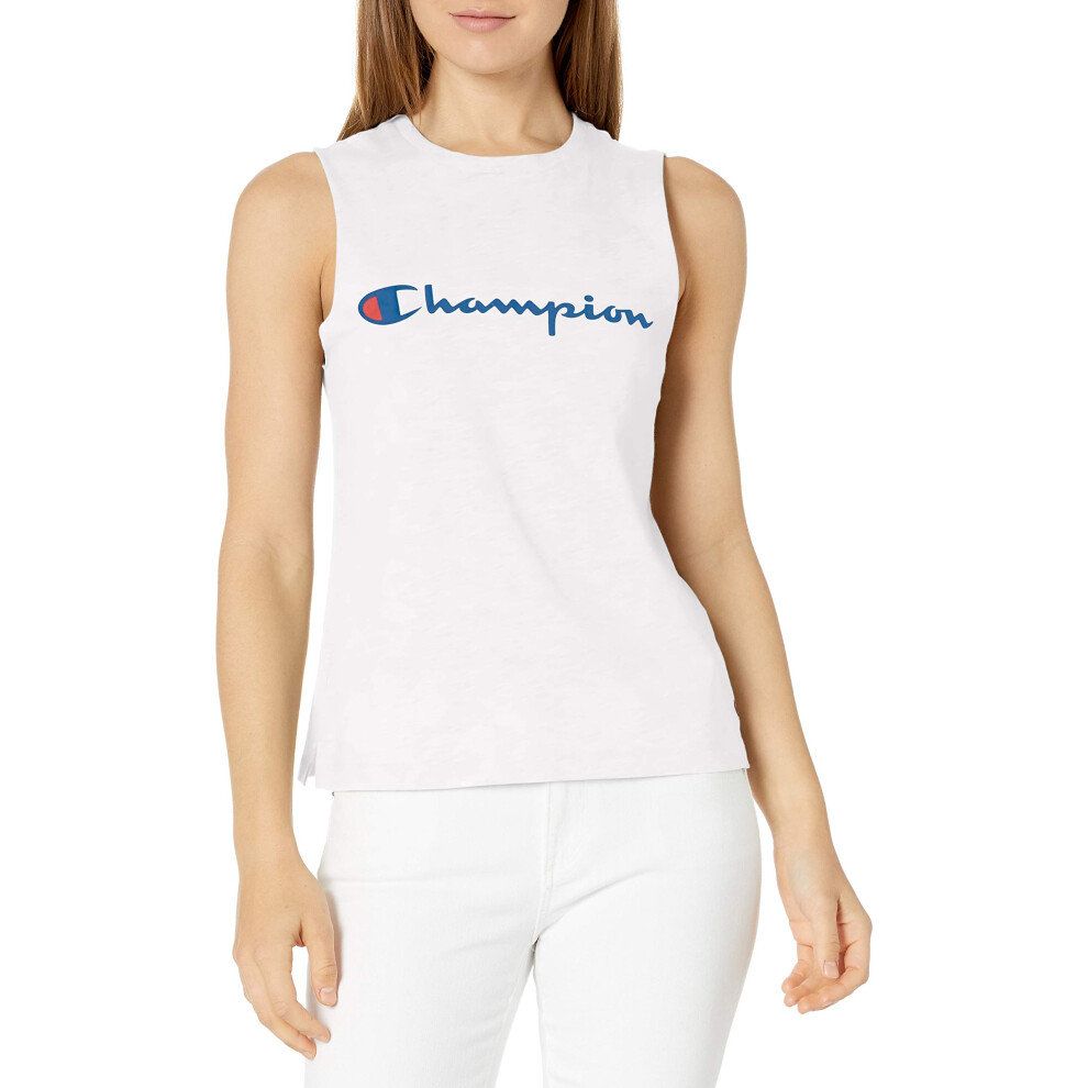 Champion Women's Muscle Tank  White  Medium