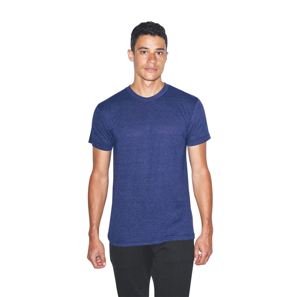 American Apparel unisex adult Tri-blend Crewneck Track Short Sleeve T-