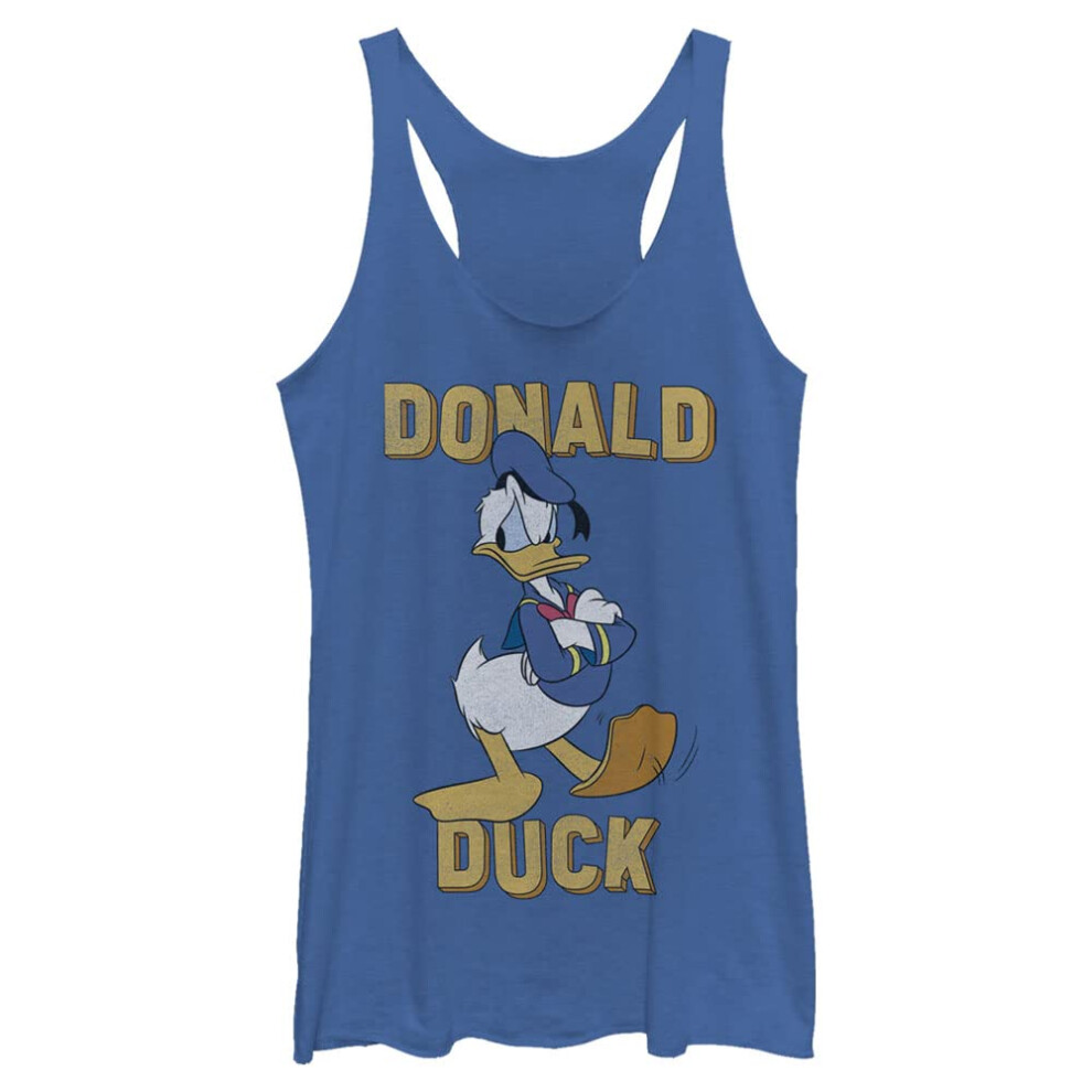 Disney Classic Mickey Donald Duck Women's Racerback Tank Top  Royal Bl