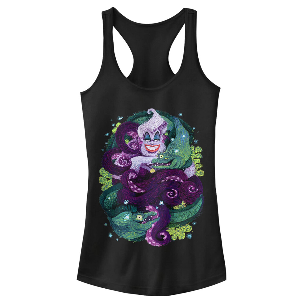 Disney Women's Villains Starry SEAS Junior's Racerback Tank Top  Black