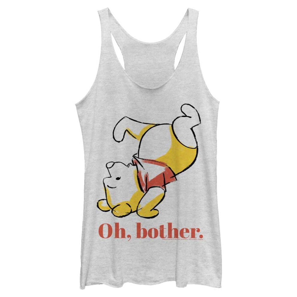 Disney Winnie The Pooh Oh Bother Bear Women's Racerback Tank Top  Whit