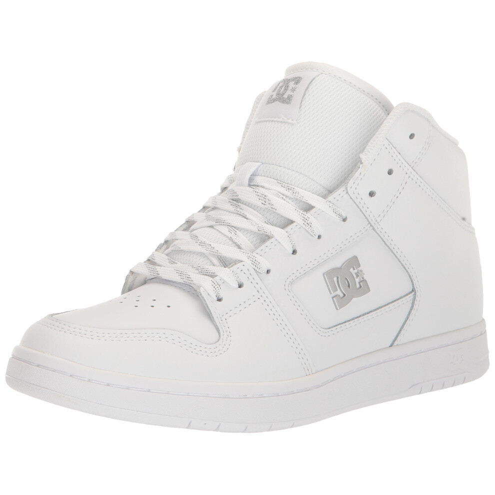 DC Women's Manteca 4 High Top Skate Shoe  White/Silver  8