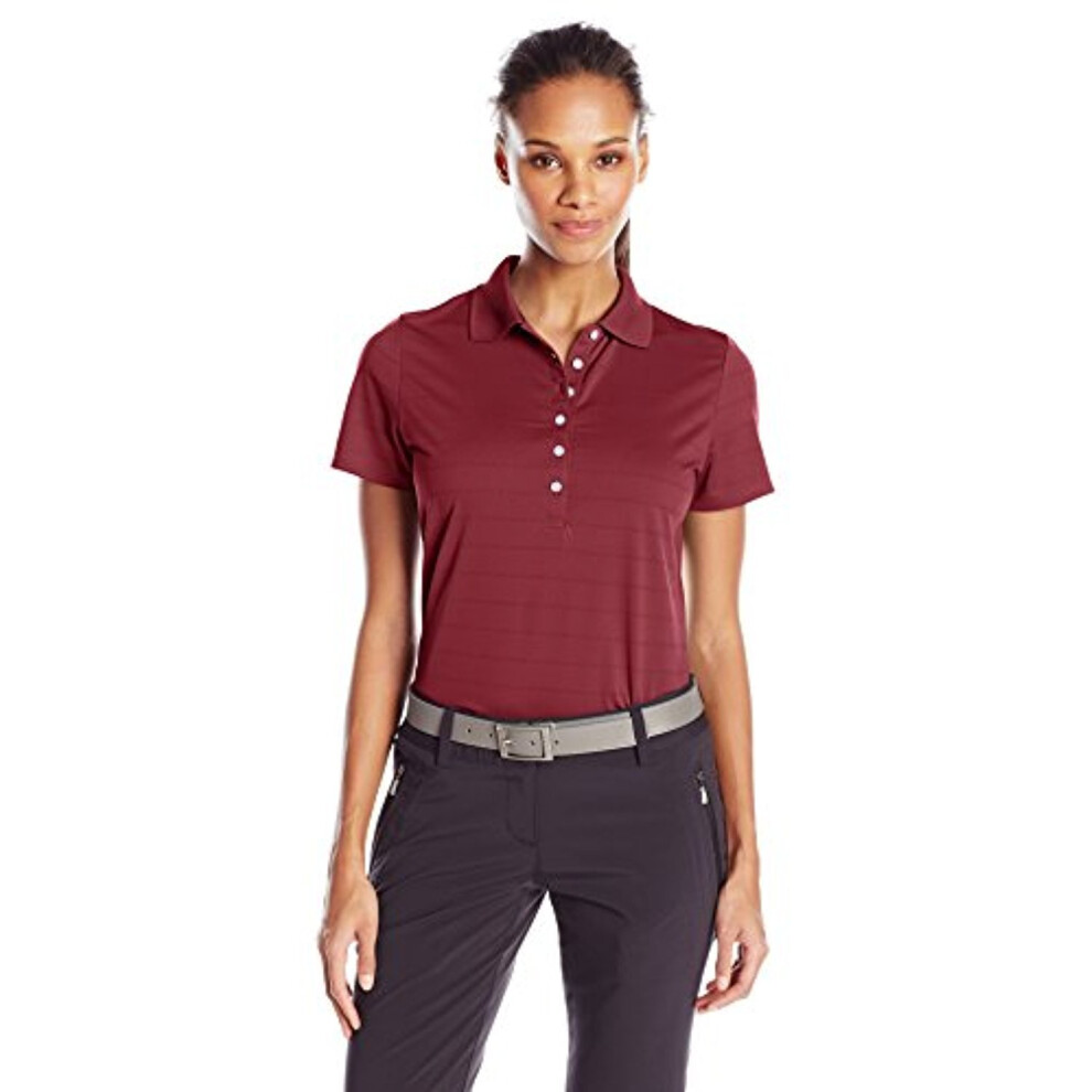 Callaway Women's Golf Short Sleeve Pique Open Mesh Polo Shirt  Zinfand