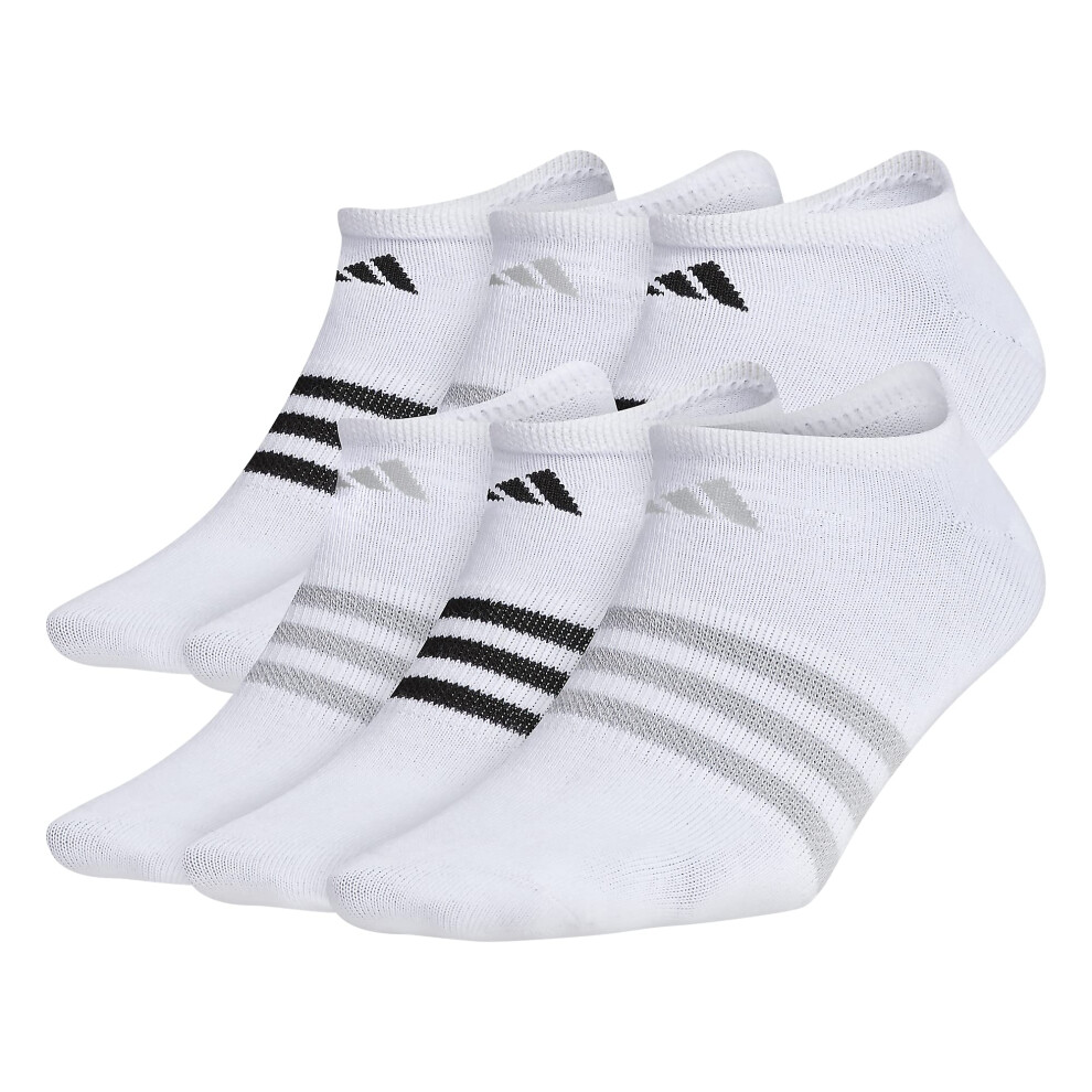 adidas Women's Superlite No Show Socks (6-Pair)  White/Clear Onix Grey