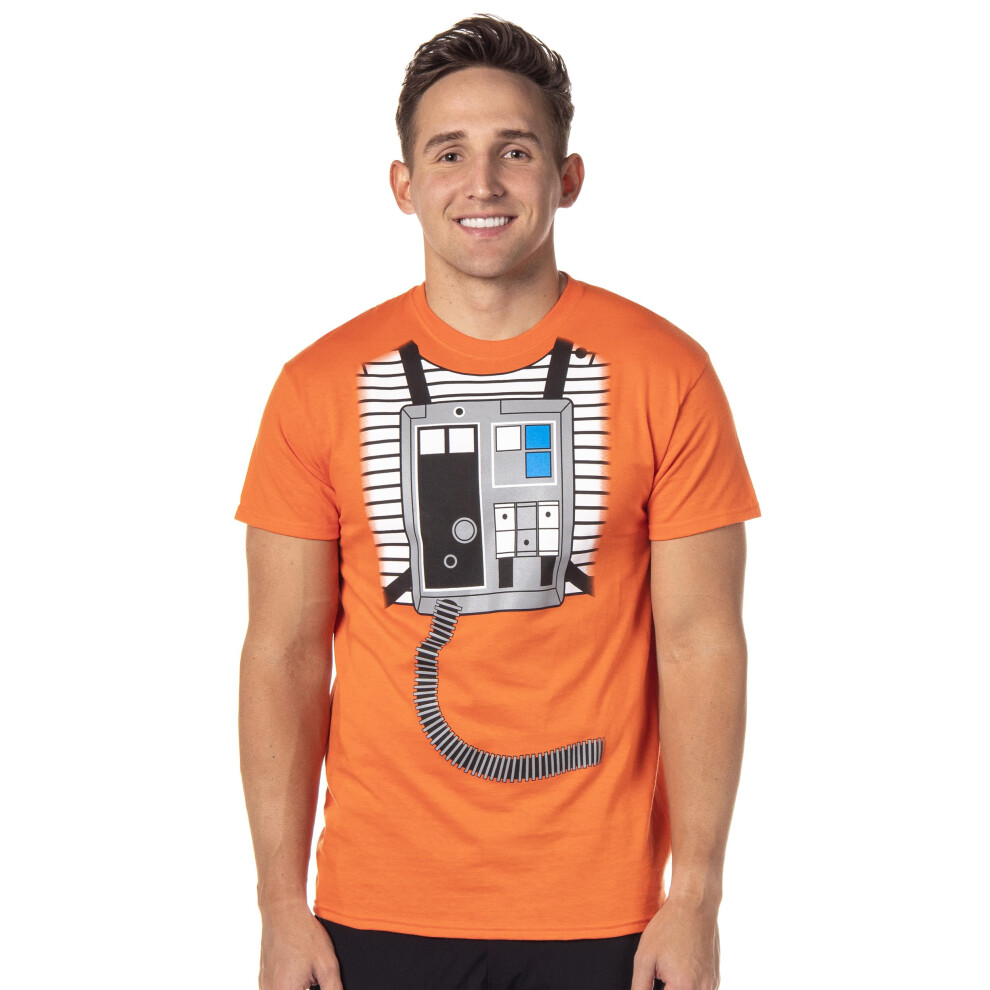 STAR WARS Rebel Pilot Luke Skywalker Costume Suit Adult T-Shirt(Orange