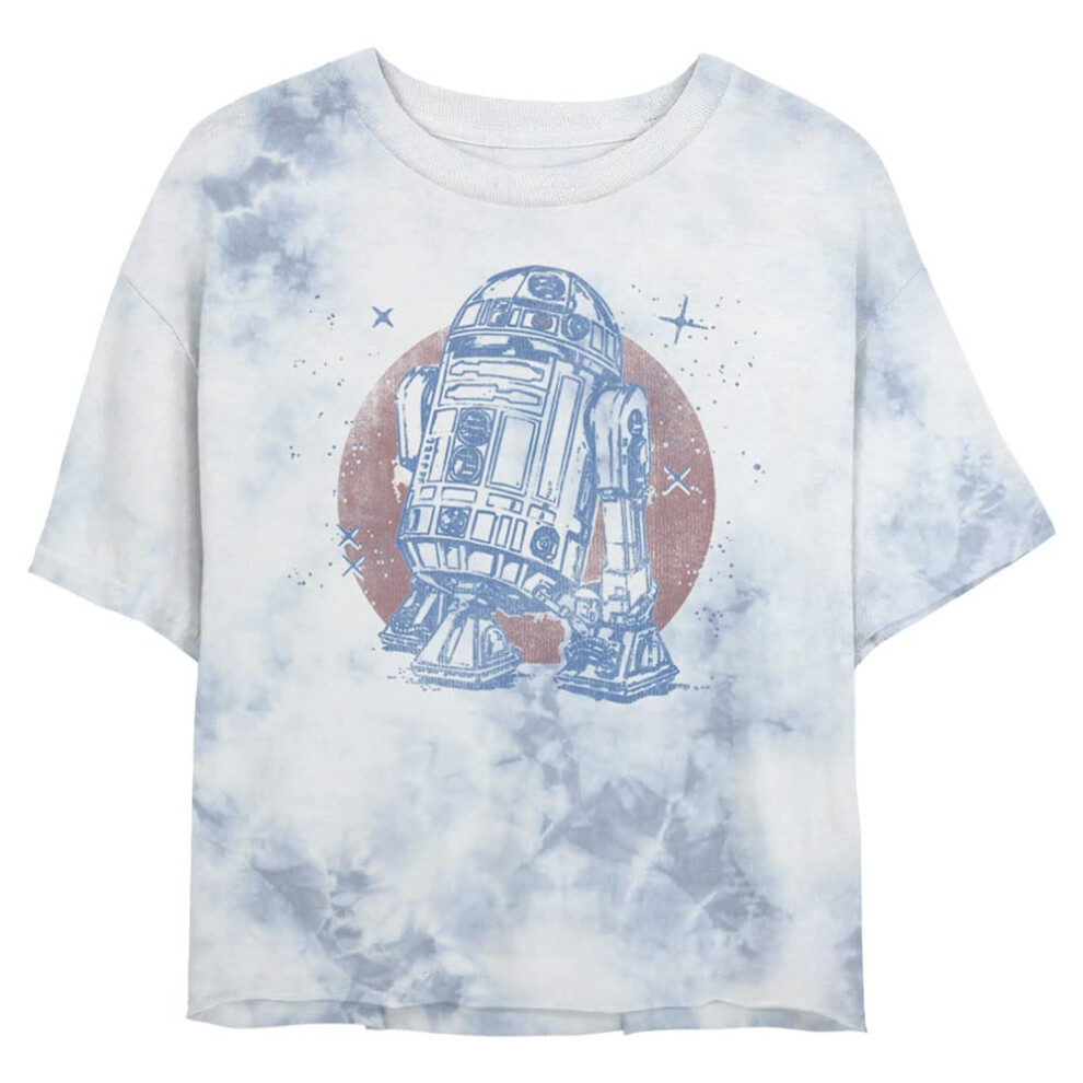 Star Wars Bright R2D2 Women's Fast Fashion Short Sleeve Tee Shirt  Whi