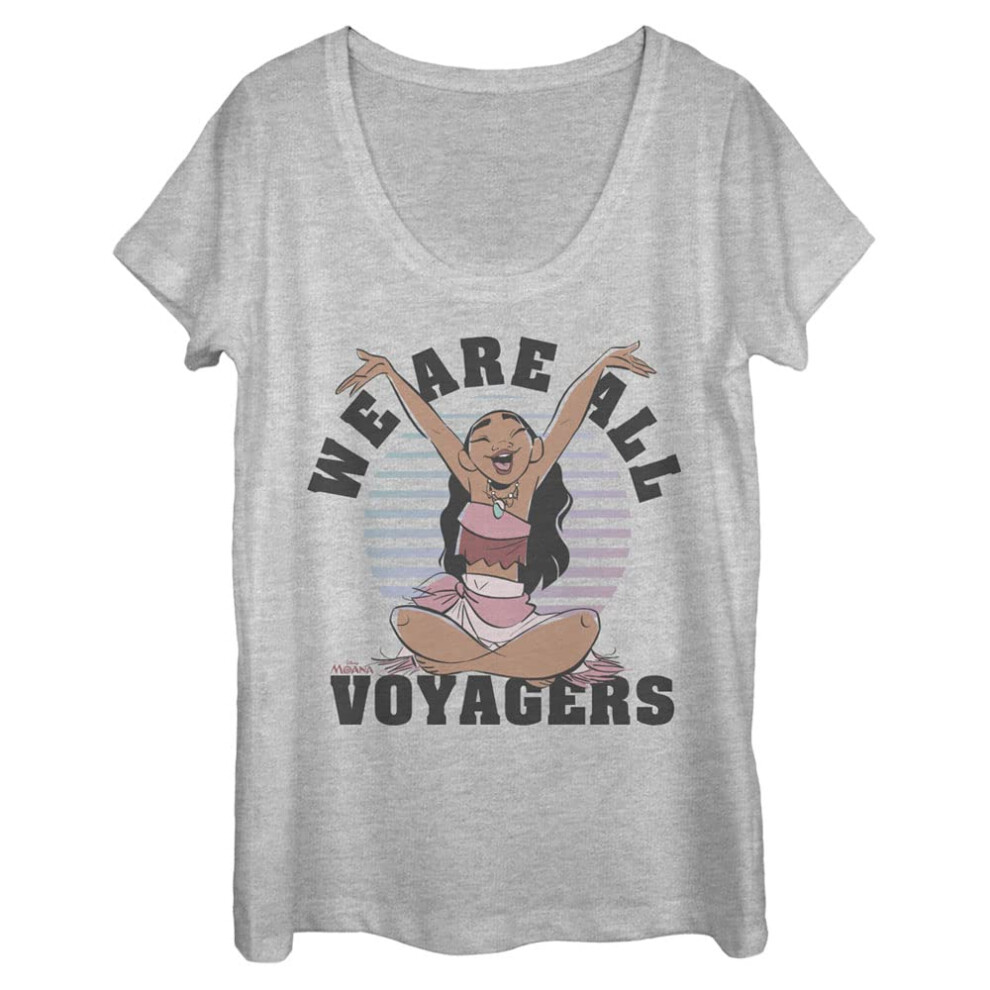 Disney Moana All VOYAGERS Women's Short Sleeve Tee Shirt  Athletic Hea