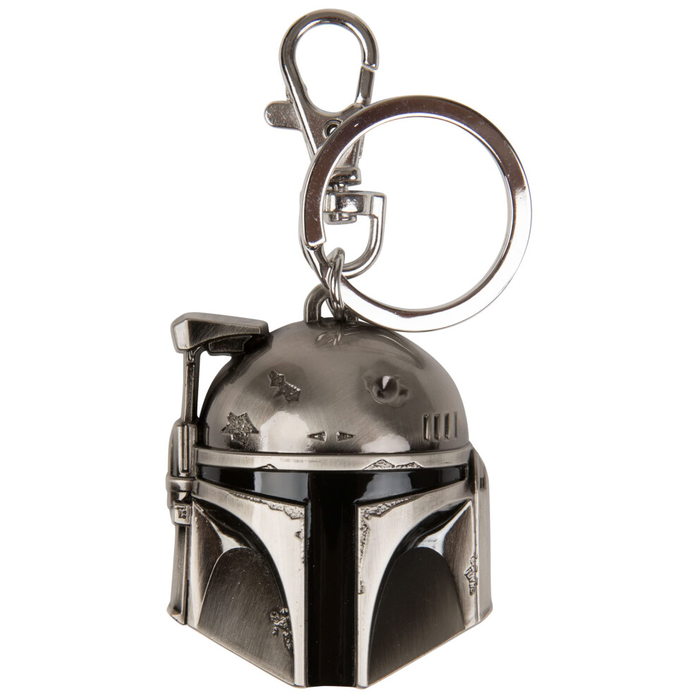 STAR WARS Monogram Boba Fett Helmet Pewter Keychain