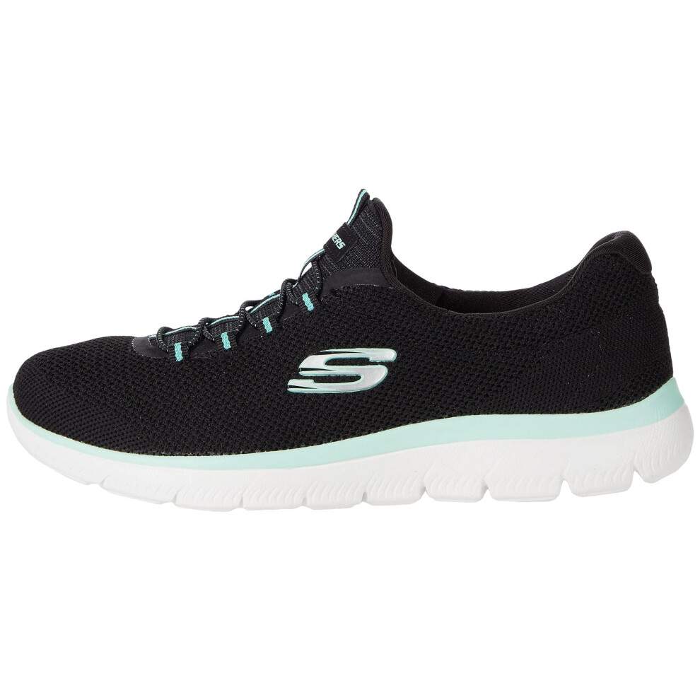 Skechers Women's Athleisure Sneaker  Black/Turquiose  8.5 US medium