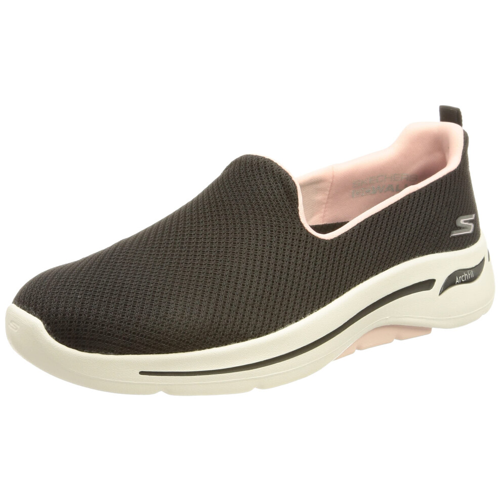 Skechers Women's Sneaker  Black Textile Pink Trim  6.5