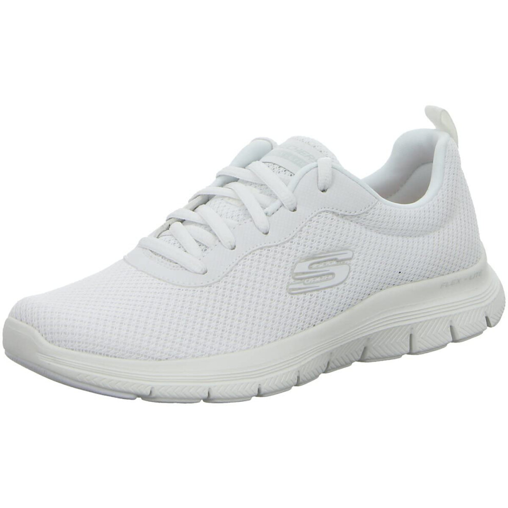 Skechers Women's Flex Appeal 4.0 Brilliant View Sneaker  White Mesh Tr