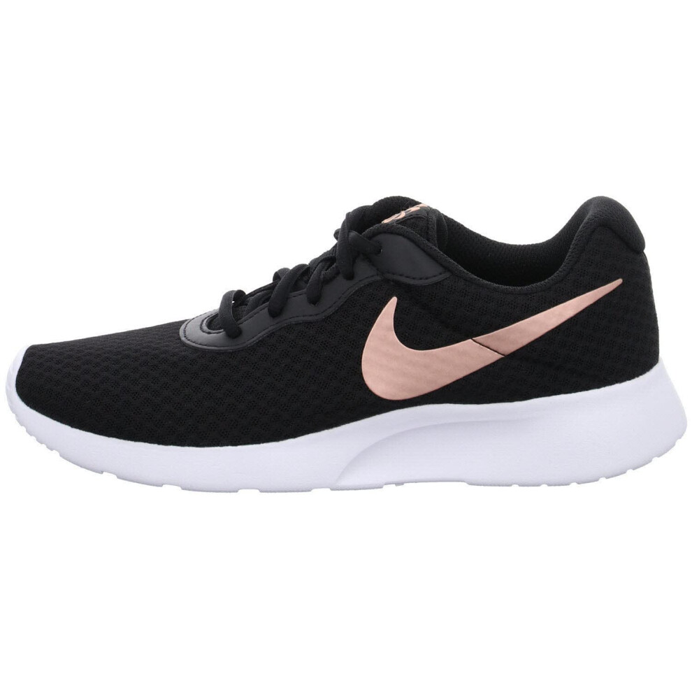 Nike Women's Tanjun shoes  Black/Metallic Red Bronze-barely Volt-white