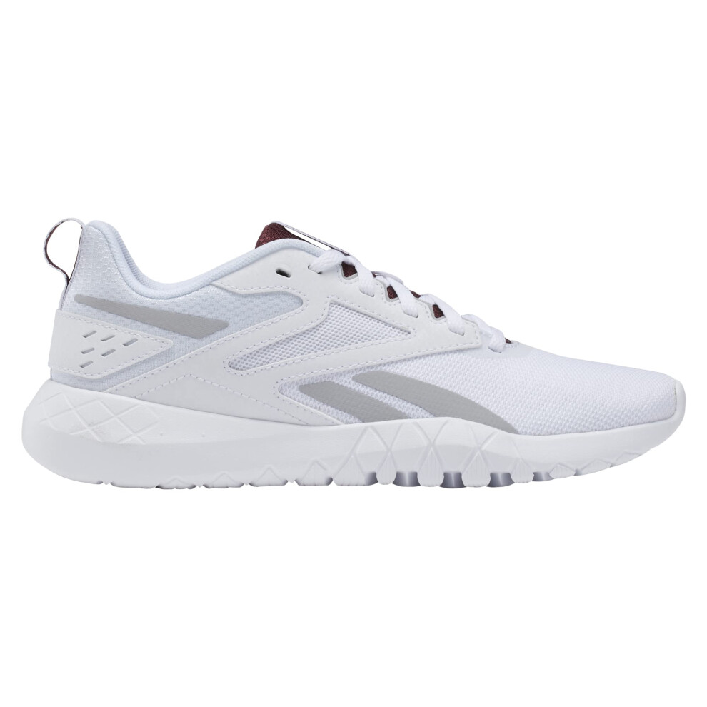 Reebok Women's Flexagon 4 Energy Sneaker  White/Pure Grey/Maroon  7