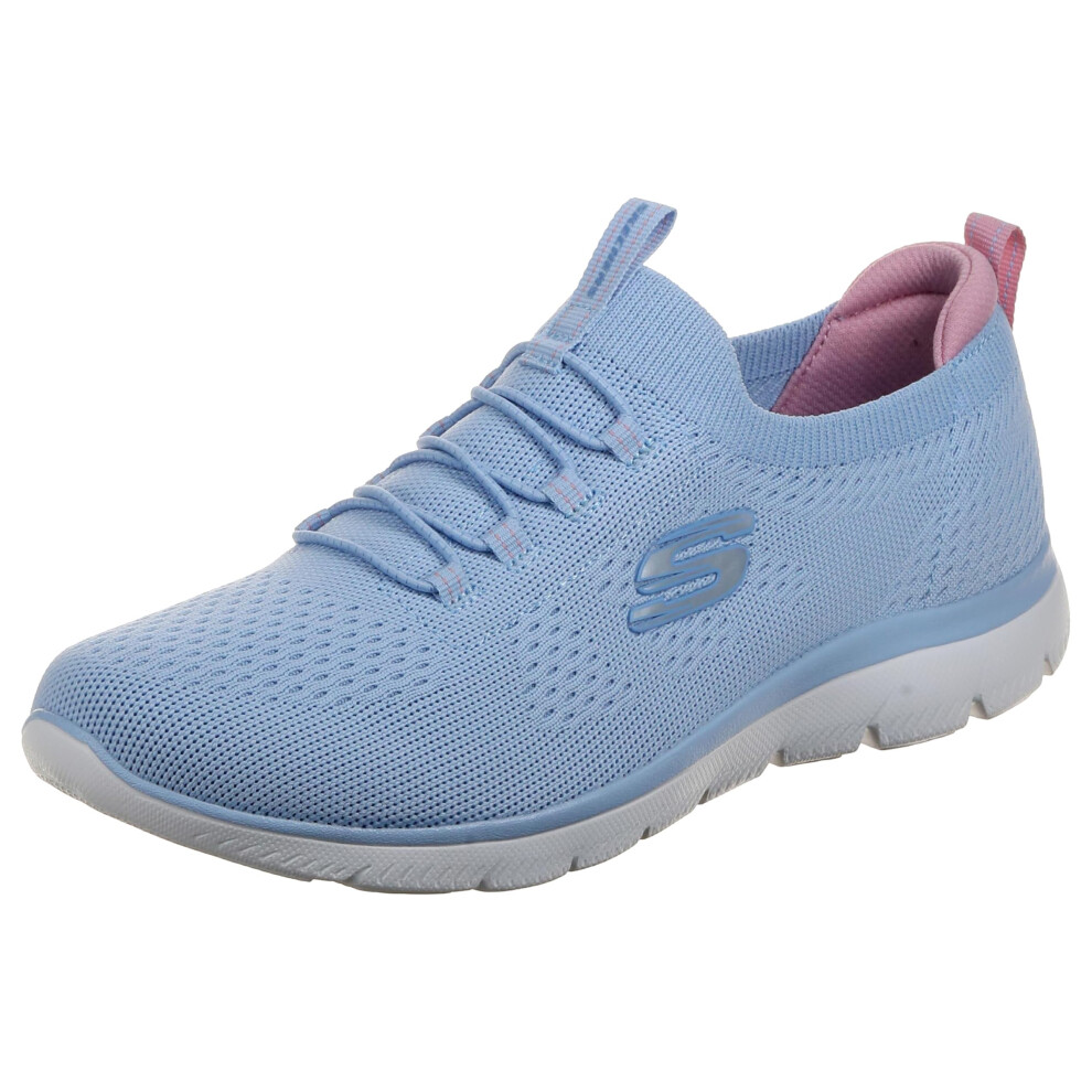 Skechers Women's Summits-Top Player Sneaker  Light Blue/Multi=LBMT  9