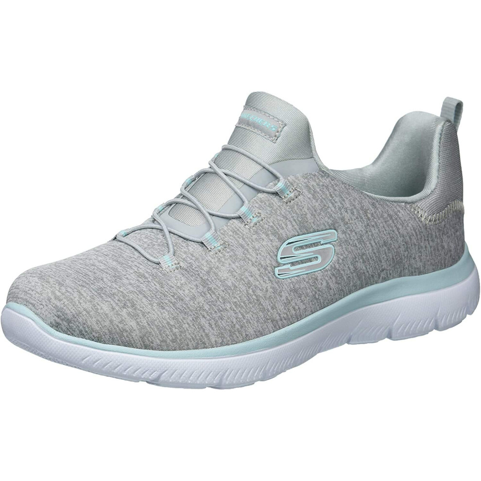 Skechers Sport Women's Summits Sneaker light grey aqua 11 M US