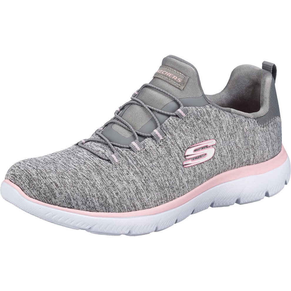 Skechers Women's Summits-Quick Getaway Sneaker  Grey/Light Pink  9.5 W