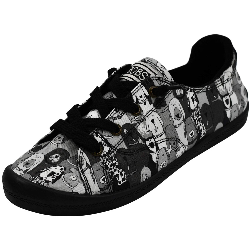 Skechers BOBS Women's Beach Bingo-Dog House Party Sneaker  Black/Black