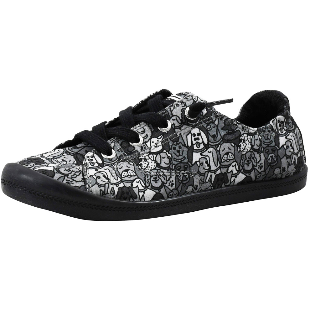 Skechers BOBS Women's Beach Bingo-Woof Pack Sneaker  Black/Black  8.5