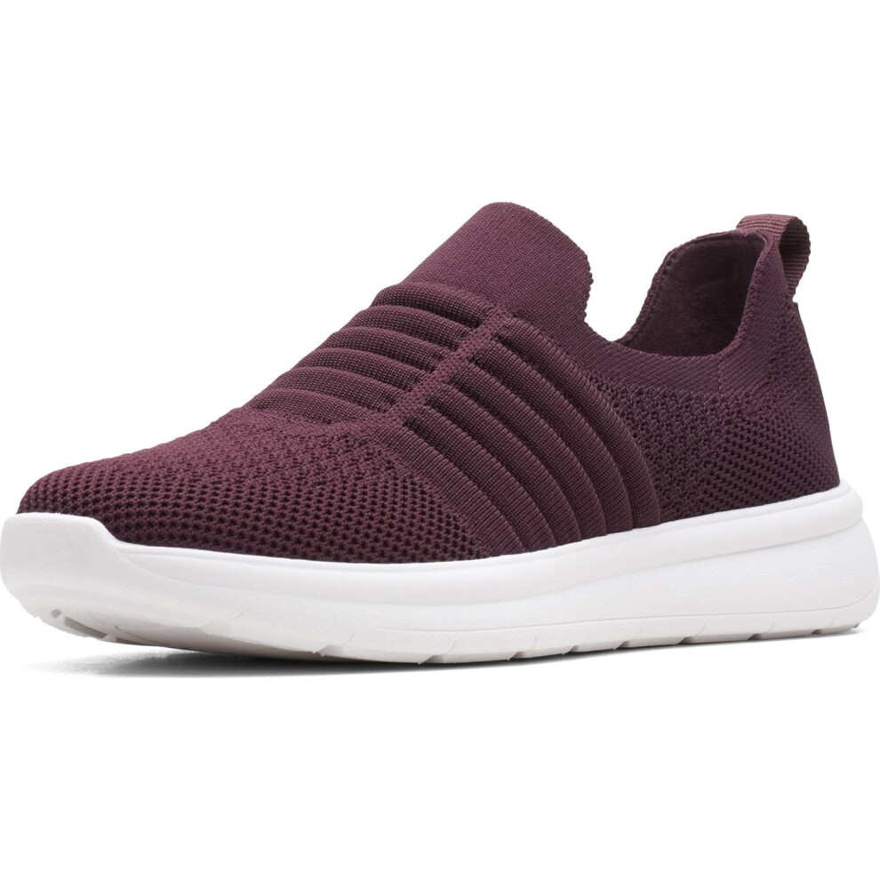 Clarks Women's Ezera Walk Sneaker  Burgundy Knit  11