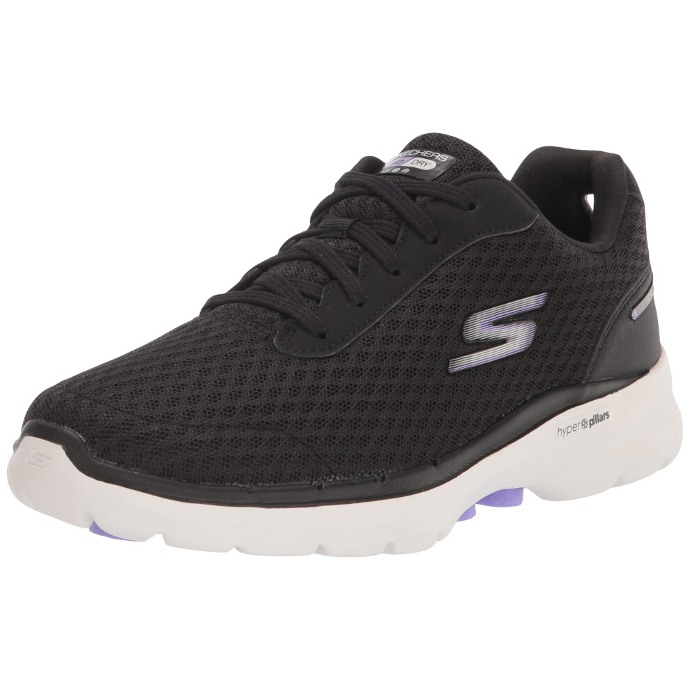 Skechers Women's GO Walk 6-Venecia Sneaker  Black/Lavender  6.5