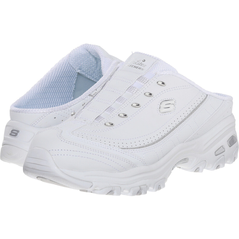 Skechers Sport Women's D'lites Bright Sky Fashion Sneaker  White/Silve