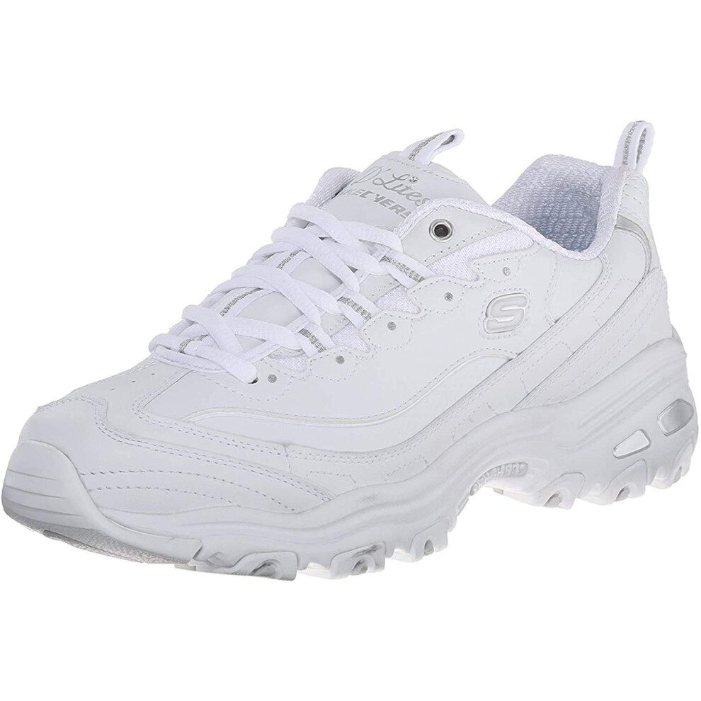 Skechers womens D'lites Fresh Start Wide Fashion Sneaker  White  6 Wid