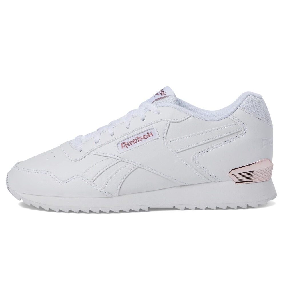 Reebok Women's Glide Ripple Clip Sneaker  White/Rose Gold  7.5