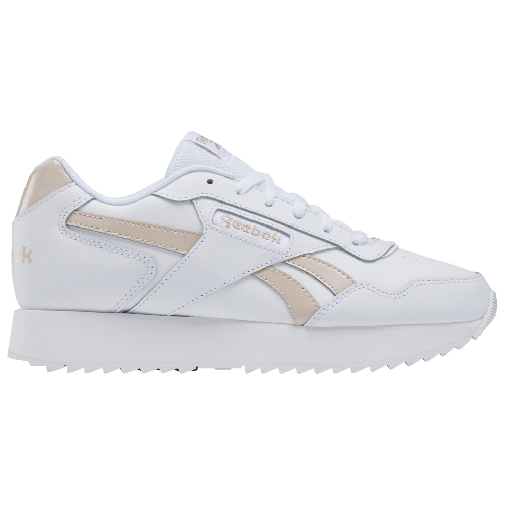 Reebok Women's Glide Double Sneaker  White/White/Rose Gold  6.5