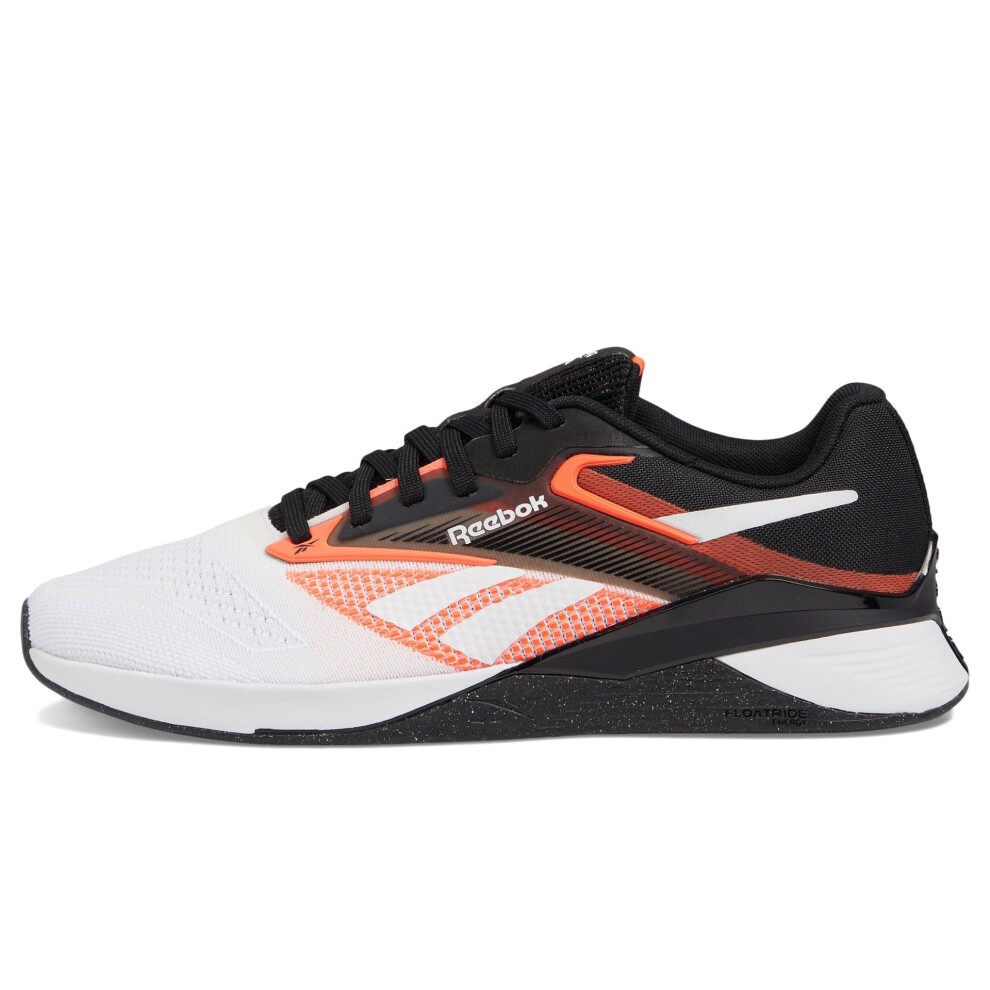 Reebok Unisex Nano X4 Sneaker  Black/Footwear White/Orange Flare  6.5