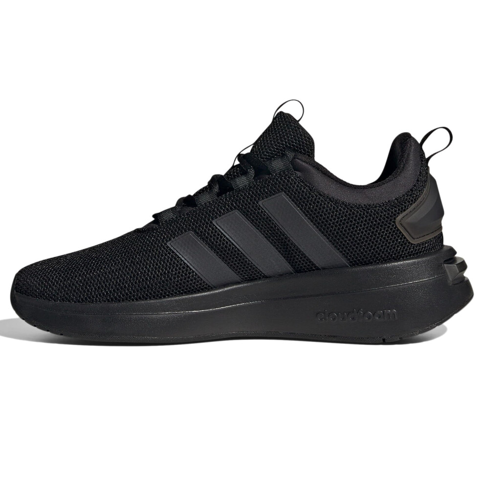 adidas Women's Racer TR23 Sneaker  Black/Black Blue Metallic/Carbon  7