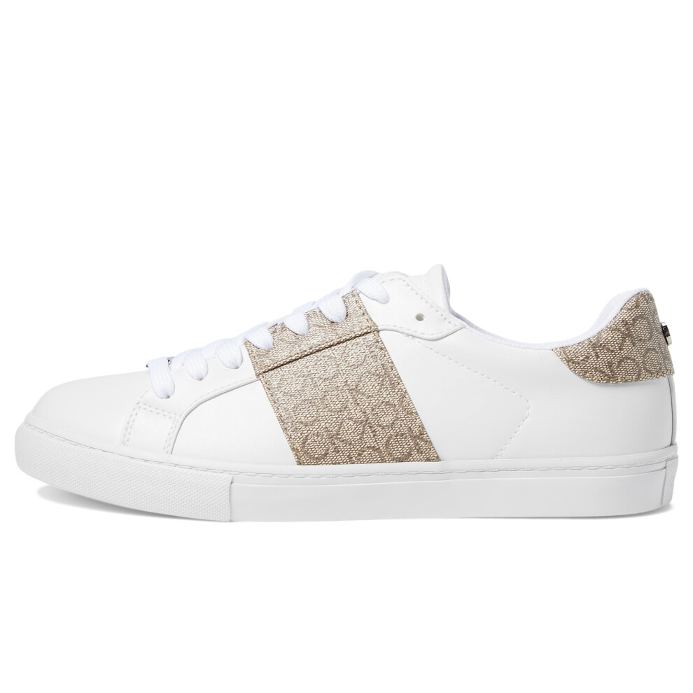 Calvin Klein Women's GWENA Sneaker  Whilte Logo Multi 142  6