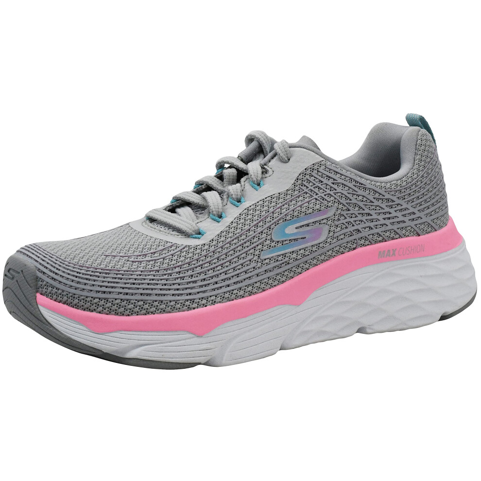 Skechers Women's Max Cushion Sneaker Gray/Pink 8 Wide