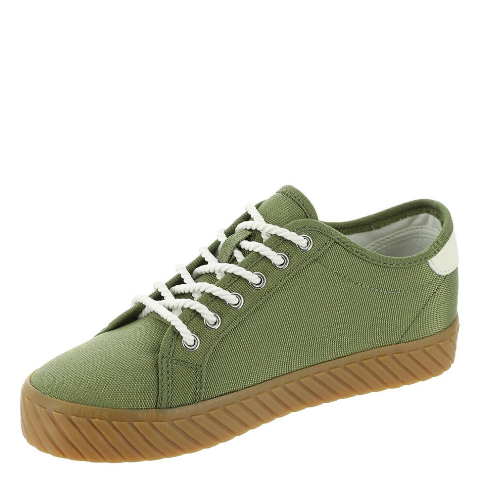 Tommy Hilfiger Women's HARTILY Sneaker  Green/Cream 300  5