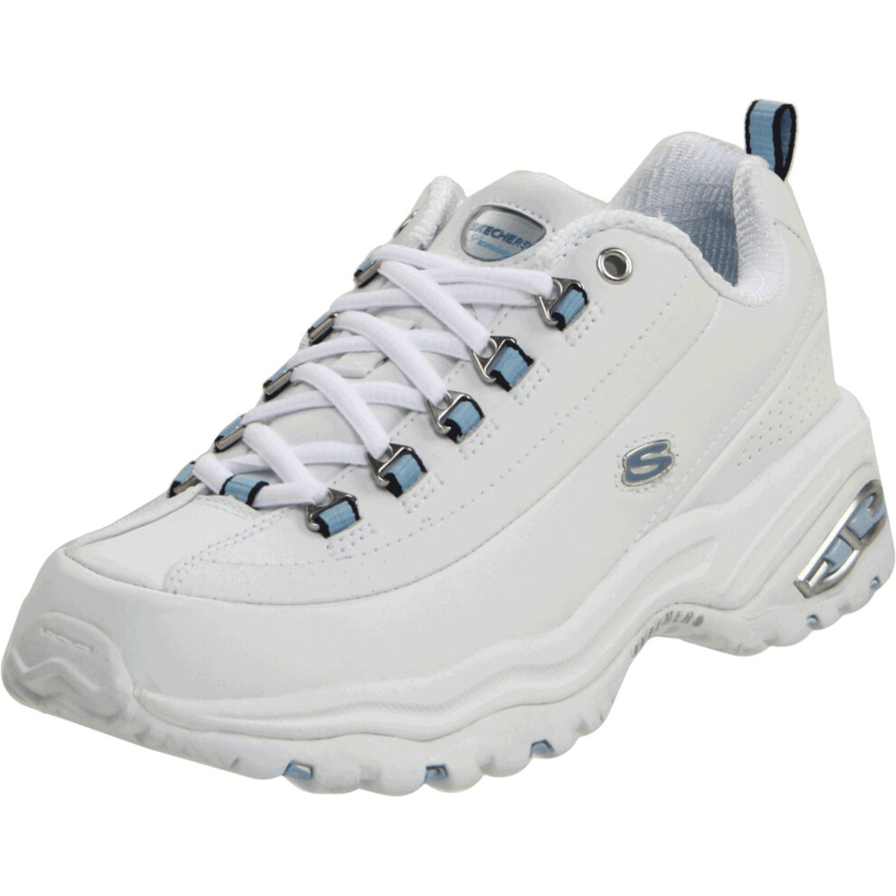 Skechers womens Sneaker walking fashion sneakers  White/Blue  7 US