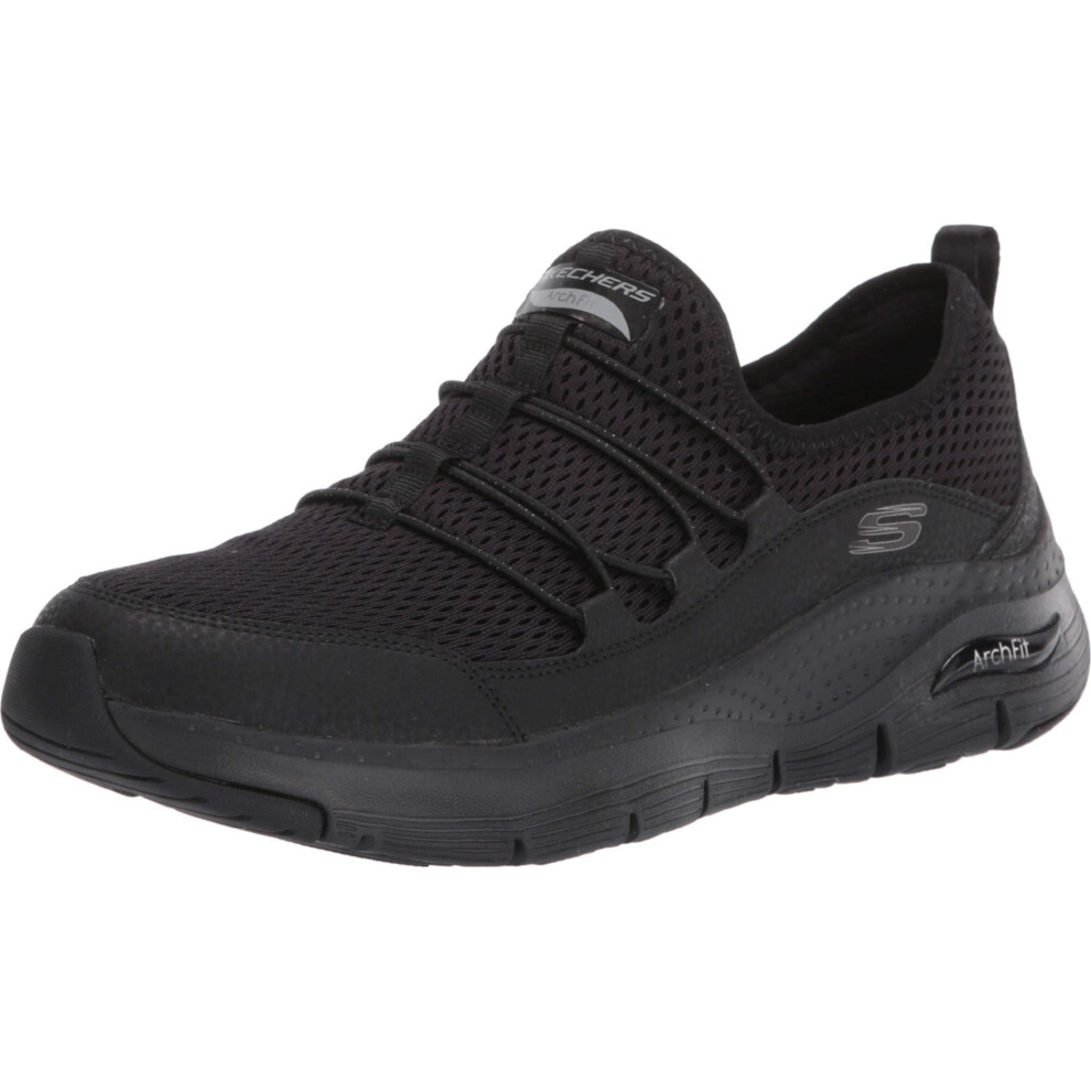 Skechers Women's Low-Top Trainers Sneaker  Black Mesh Trim  9.5 Wide
