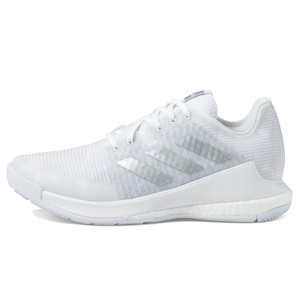 adidas Women's Crazyflight Sneaker  White/Silver Metallic/White  10