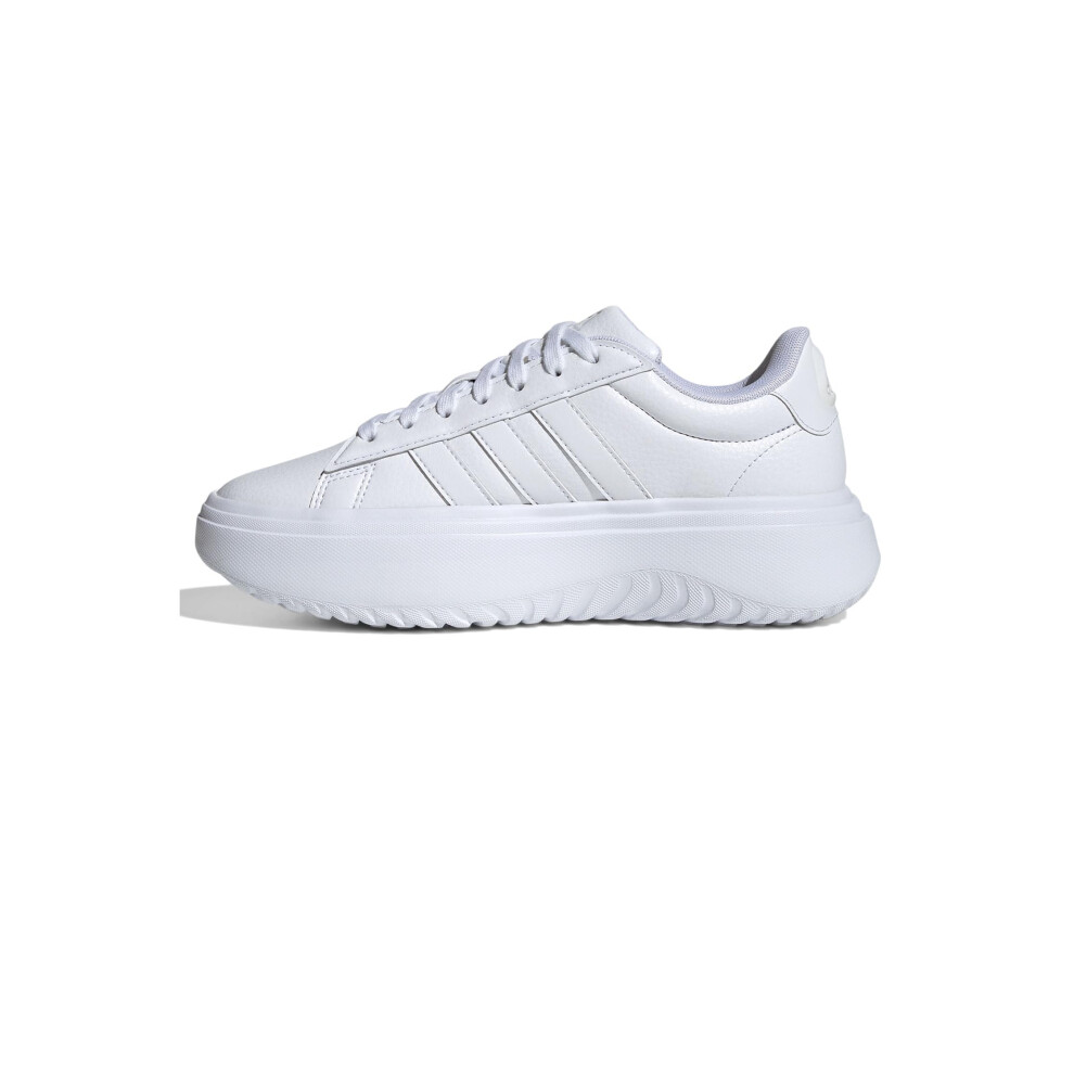 adidas Women's Grand Court Platform Sneaker  White/White/Crystal White