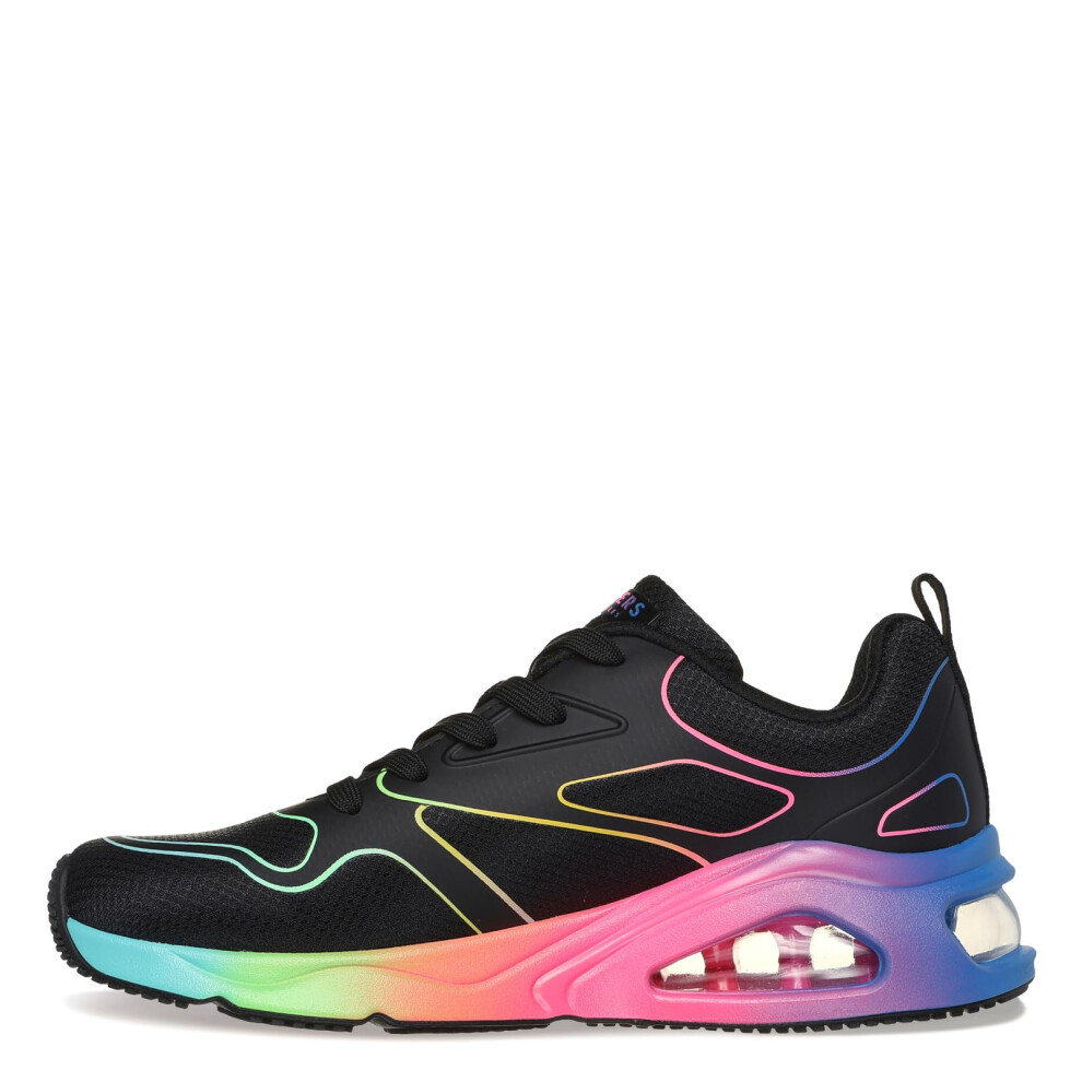 Skechers Women's TRES-AIR UNO-Rainbow Roads Sneaker  Black Mulit  8