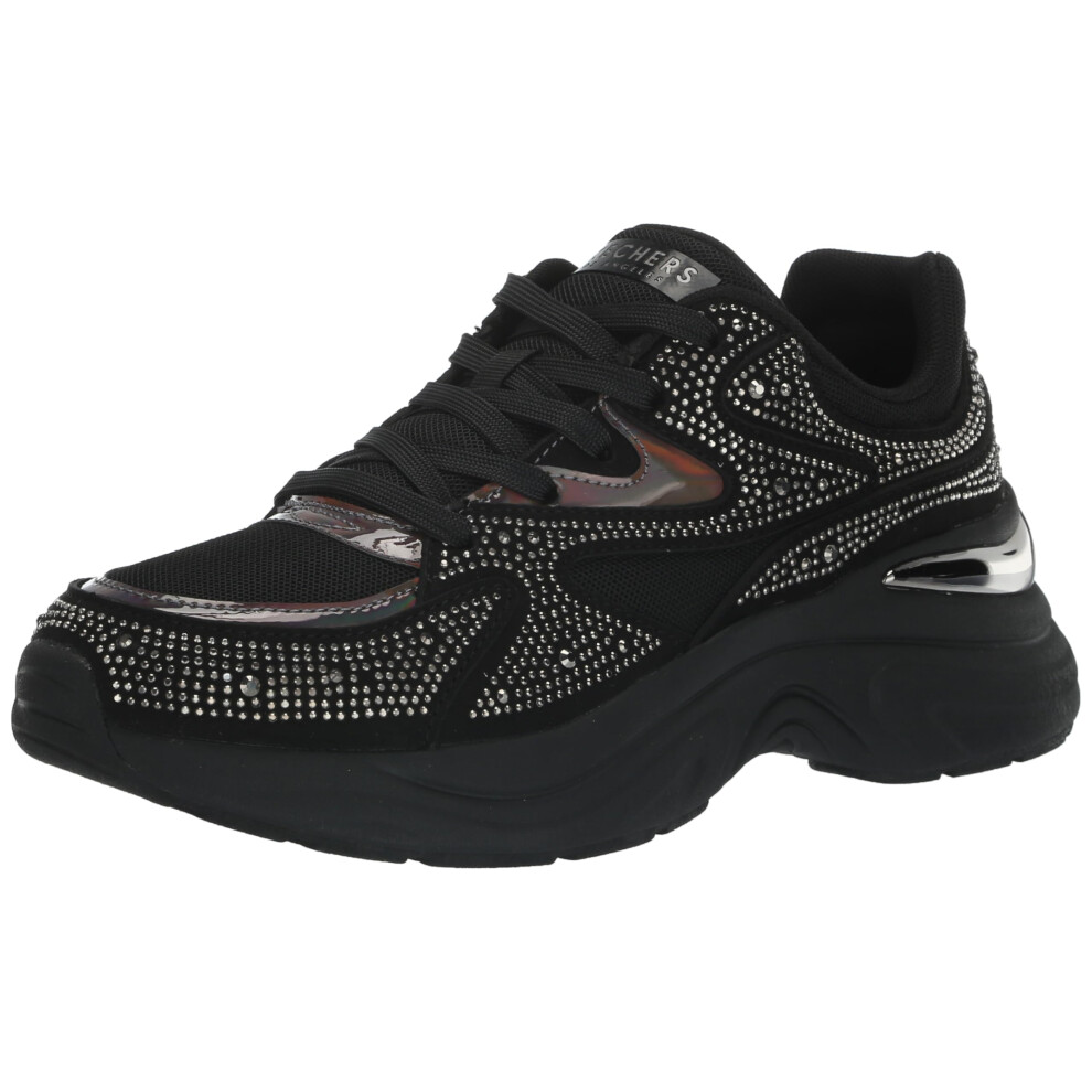 Skechers Women's Hazel-Dazzle N Dash Sneaker  Black/Black  7