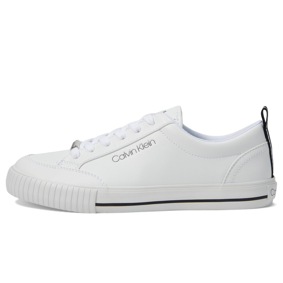 Calvin Klein Women's Lumiee Sneaker  White Stripe Multi  9