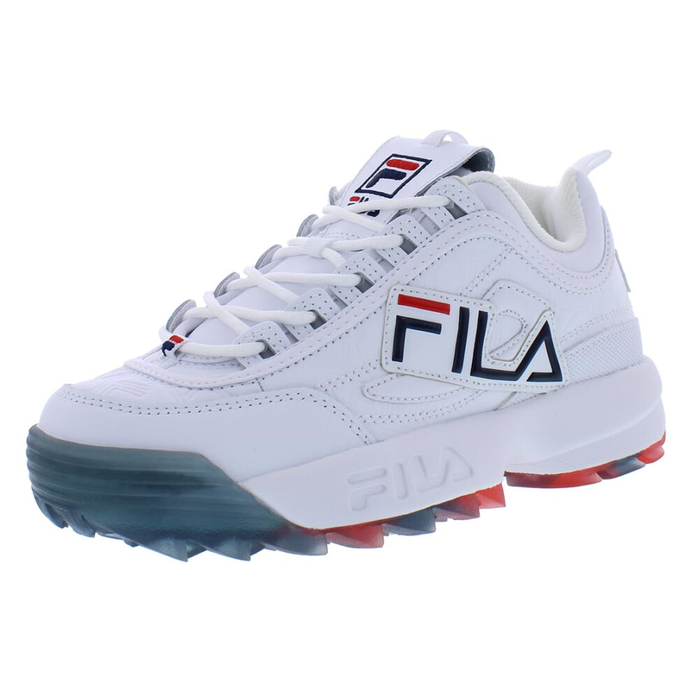 Fila Womens Disruptor Ii Graphic Sneaker  Adult  White/Navy/Red  8 M U