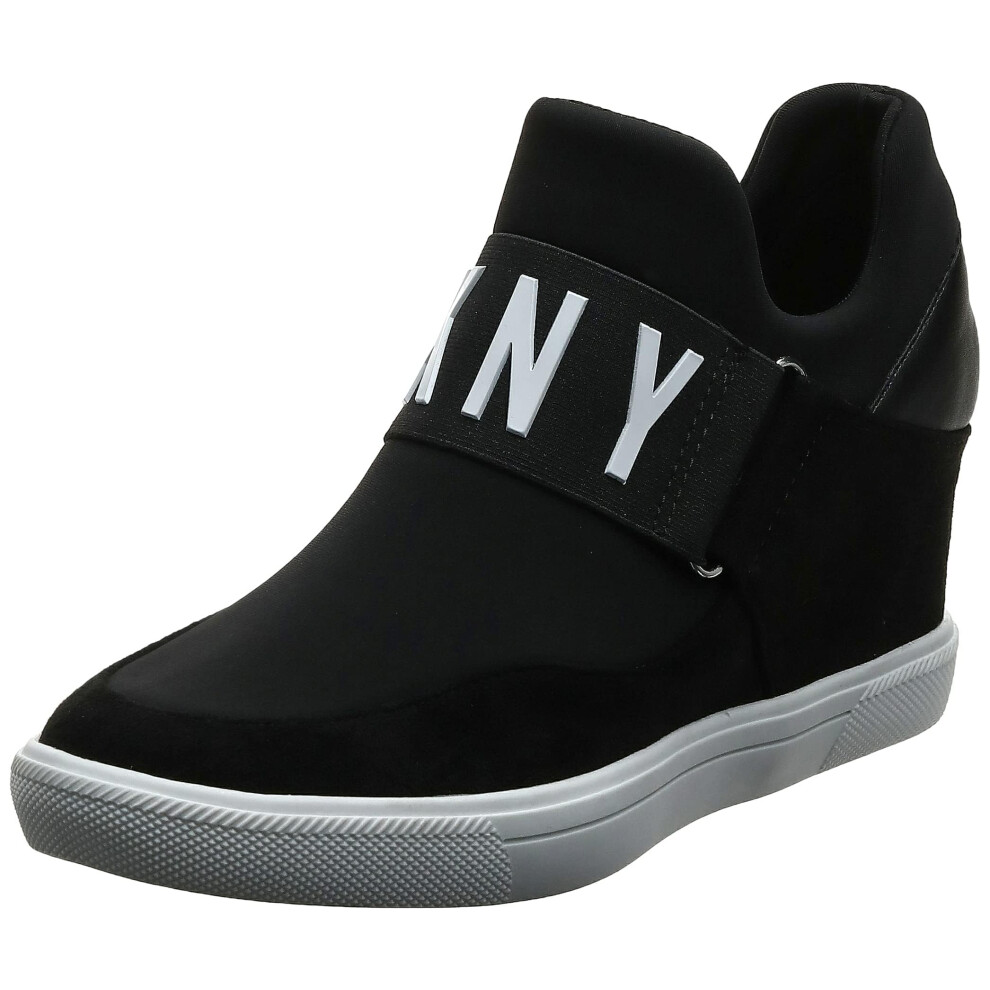 DKNY Women's Everyday Comfortable Wedge Sneaker  Black Cosmos  7