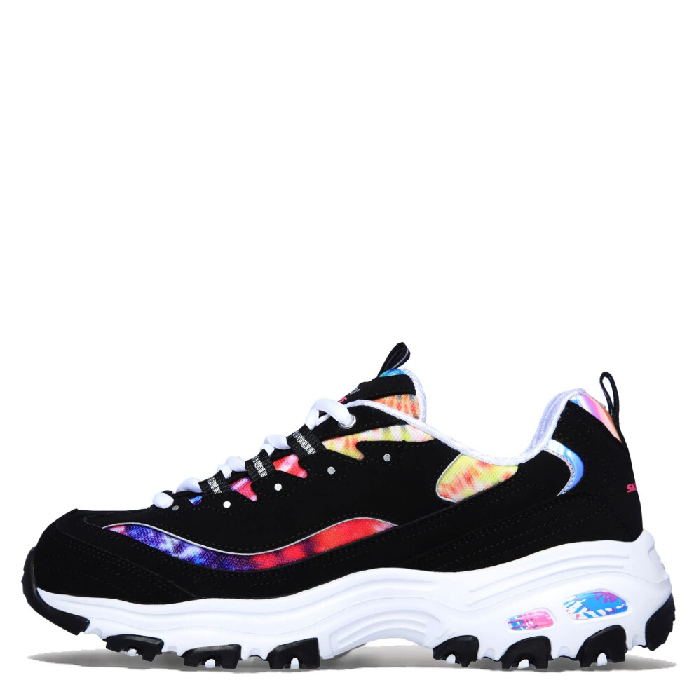 Skechers womens D'lites - Summer Fiesta Sneaker  Black Multi  9.5 Wide