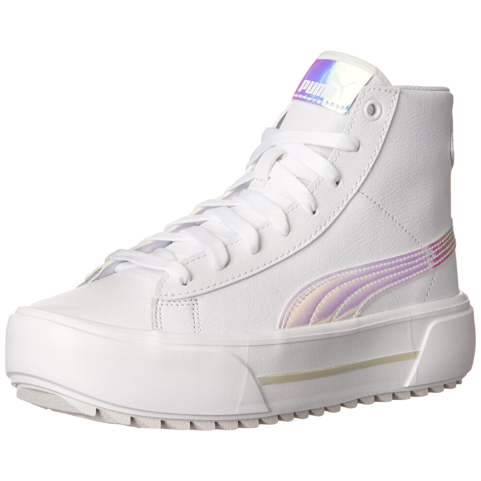 Puma Women's Kaia Mid Sneaker  White White-Nimbus Cloud  8