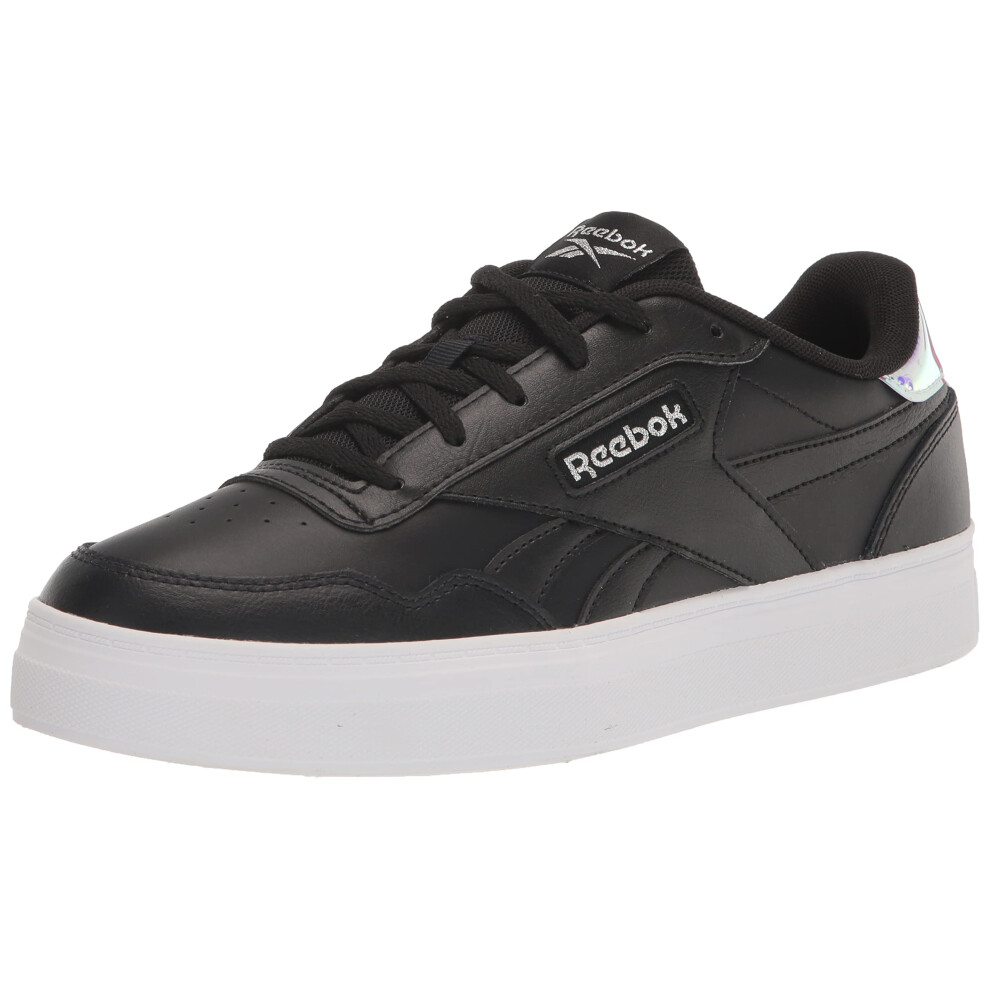 Reebok Women's Court Advance Bold Sneaker  Black/White/Silver  7