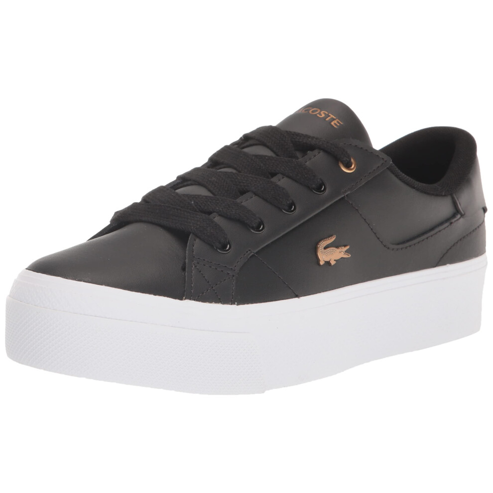 Lacoste Womens Ziane Platform 123 1 Cfa Sneaker  Black/Gold Croc  6 US