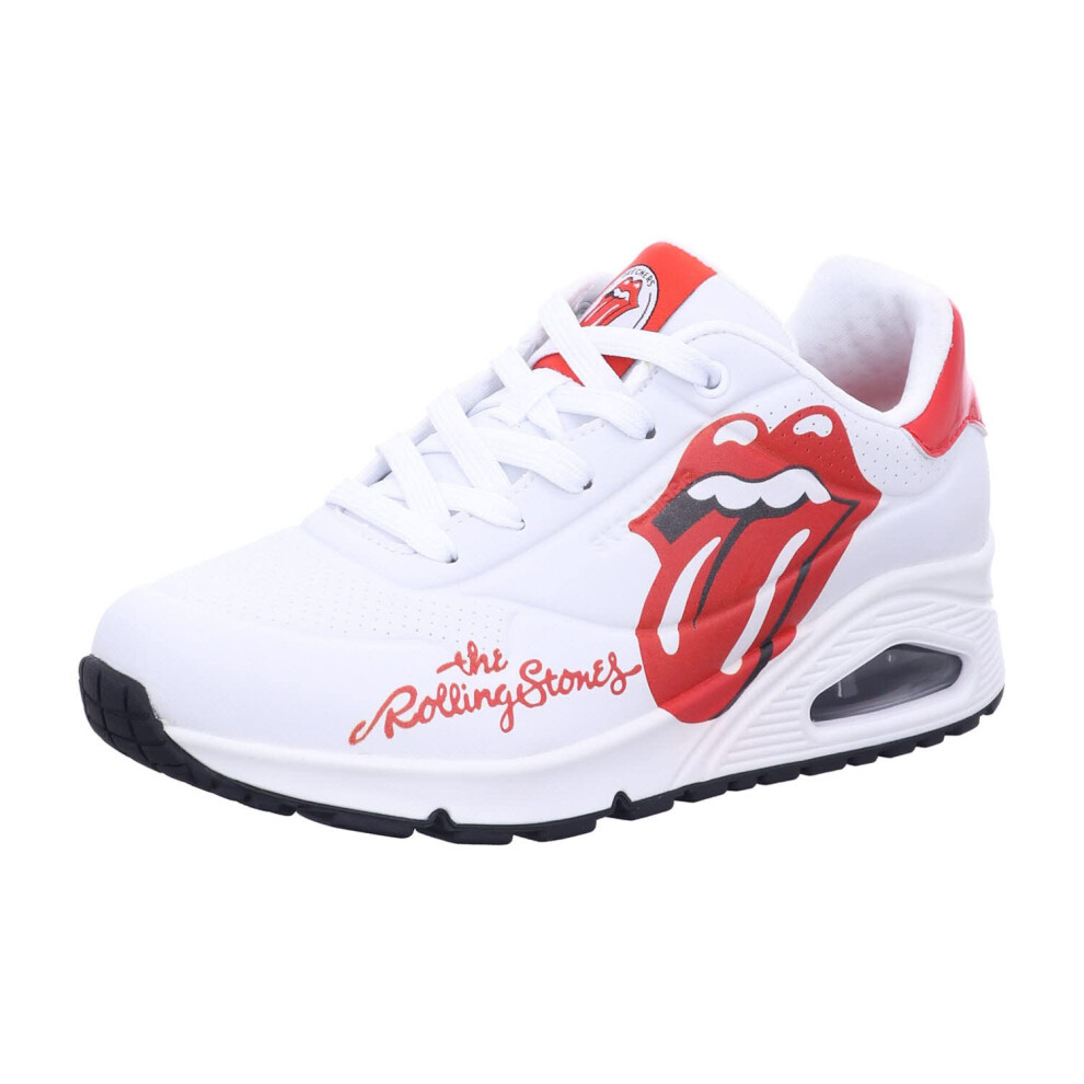 Skechers Women's UNO-Rolling Stones Single Sneaker  White/Red  6